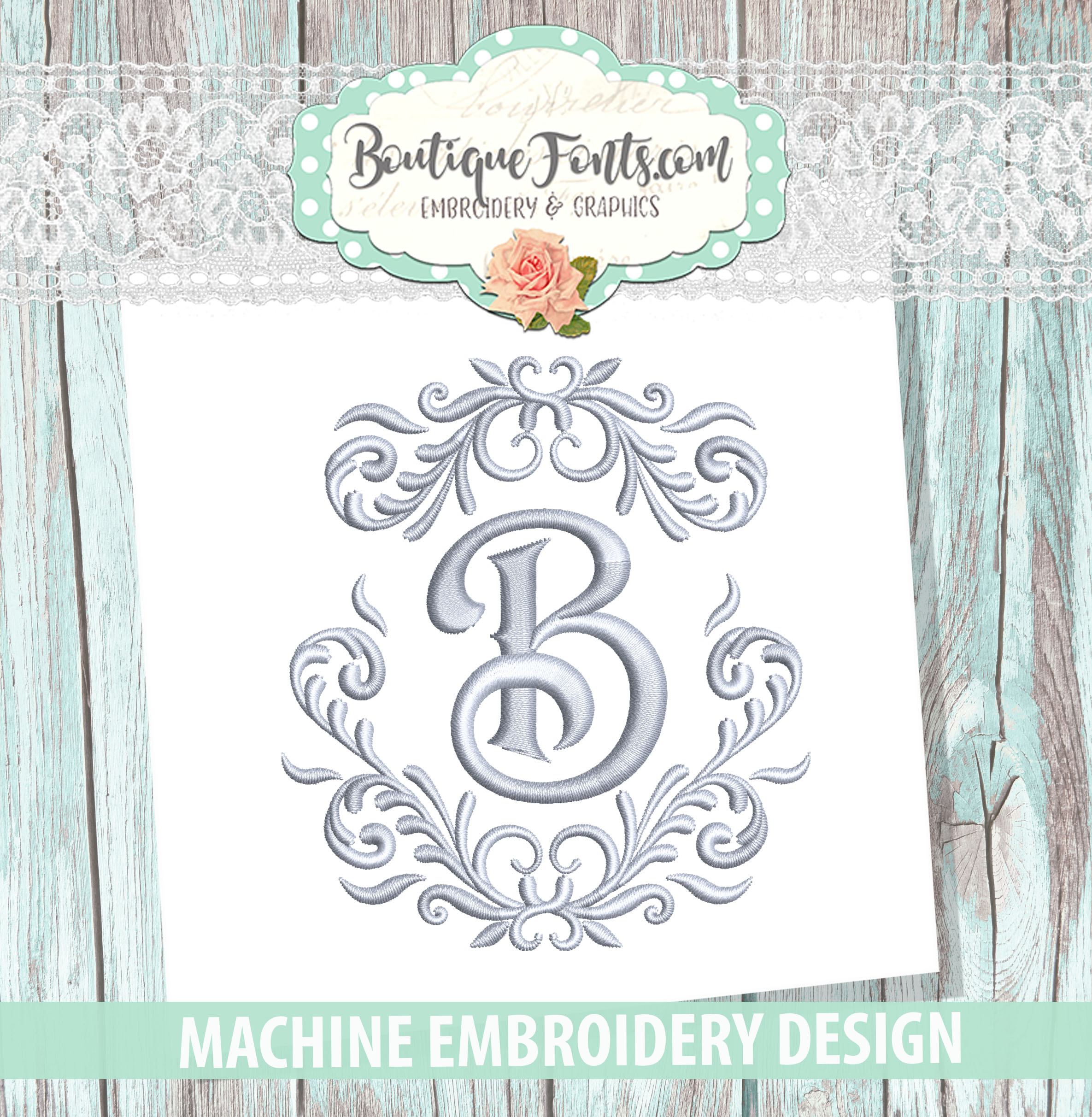 Designs :: Monogram Frames :: Victorian Monogram Frame