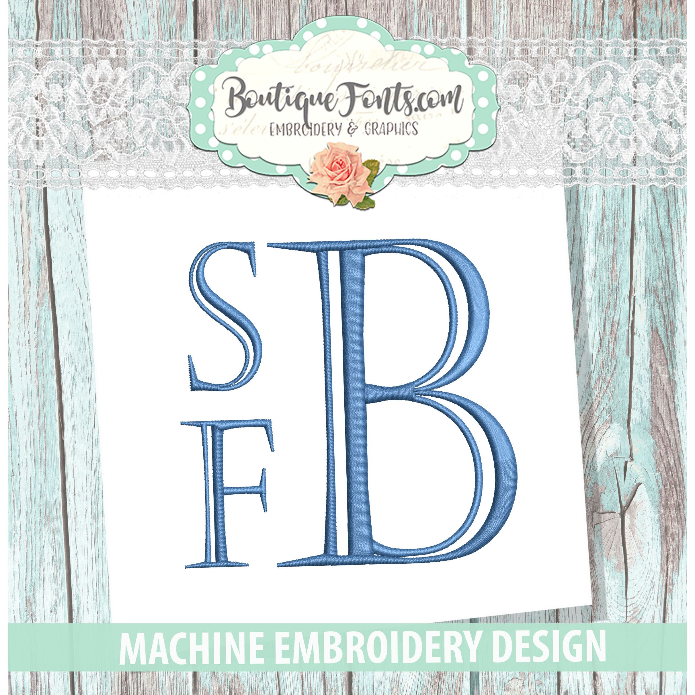 Fonts Embroidery Fonts Engraved Stacked Monogram Font